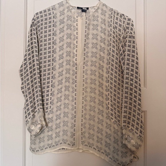 Vince Tops - Vince Geometric Print Cream Blouse